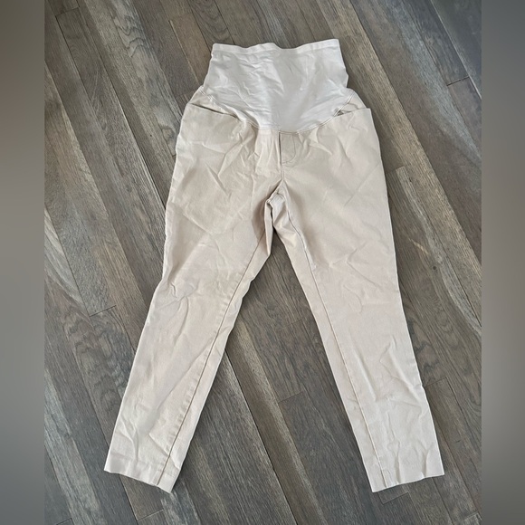 Old Navy Cream Maternity Pants size 10 - Picture 2 of 6
